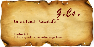 Greilach Csató névjegykártya